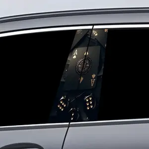 2-Pack B-Pillar Stickers Car Stickers: Playing Cards Big A Material Pattern - Waterproof, Scratch Resistant, Suitable for All Models - Suitable for Auto Parts and Trim of All Vehicles, Suitable for Automobiles, Side Decals, Truck Car Decal