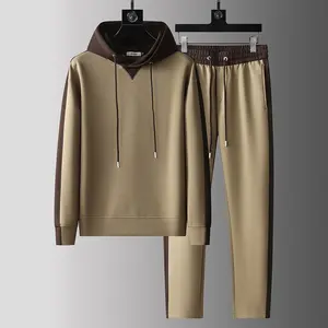 Men's Patchwork Hoodie Sweatsuit Set