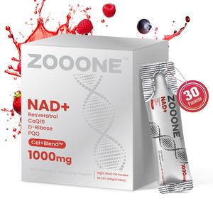 ZOOONE NR1000 - NAD+ Berry Flavor Drink Mix for Skin Aging Support, Energy, and Focus - 30 Pack