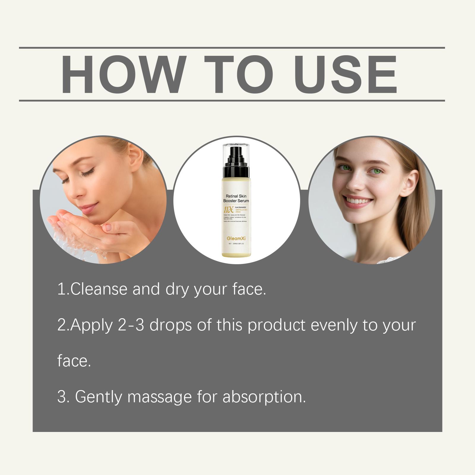 Retinal Skin Booster Serum - Face & Body Renewing Treatment, With Niacinamide & Centella Asiatica for Radiant & Smoother Looking Skin 100ml