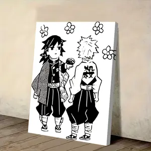 A 2D flat poster featuring Onitsuka and Sanrio with a frame, suitable for bedroom, living room, and hallway wall decoration. Ideal for room decor, birthday celebrations, Mother's Day, New Year gifts, creative small gifts, and holiday accessories