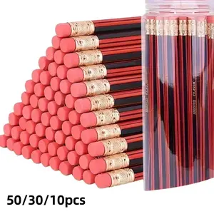 Hb Pencils with Erasers, Set of 10/30/50 Pieces, Perfect for Students, Homework, Drawing, Office Work, Essential Daily Writing Tool, Writing Stationery, School Supplies