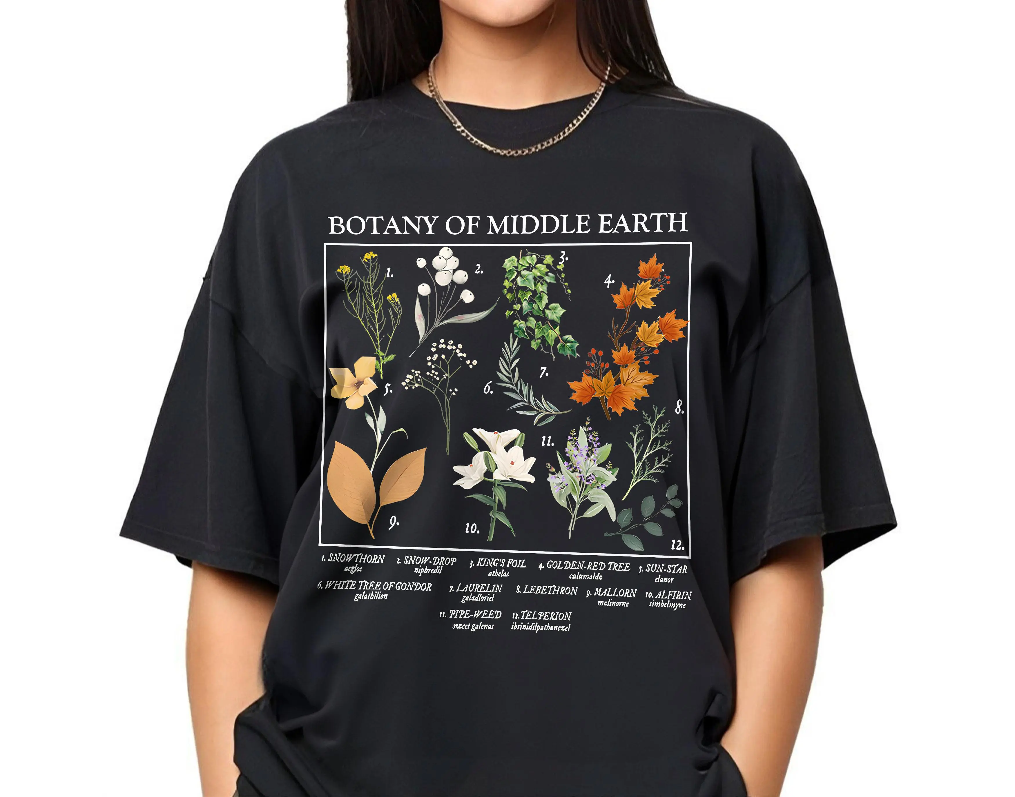 Lord Of The Rings Shirt, Botany Of Middle Earth Unisex T-Shirt, Hobbitcore, LOTR Fan Gift, The Hobbit Tee, Hobbit Cottagecore Shirt