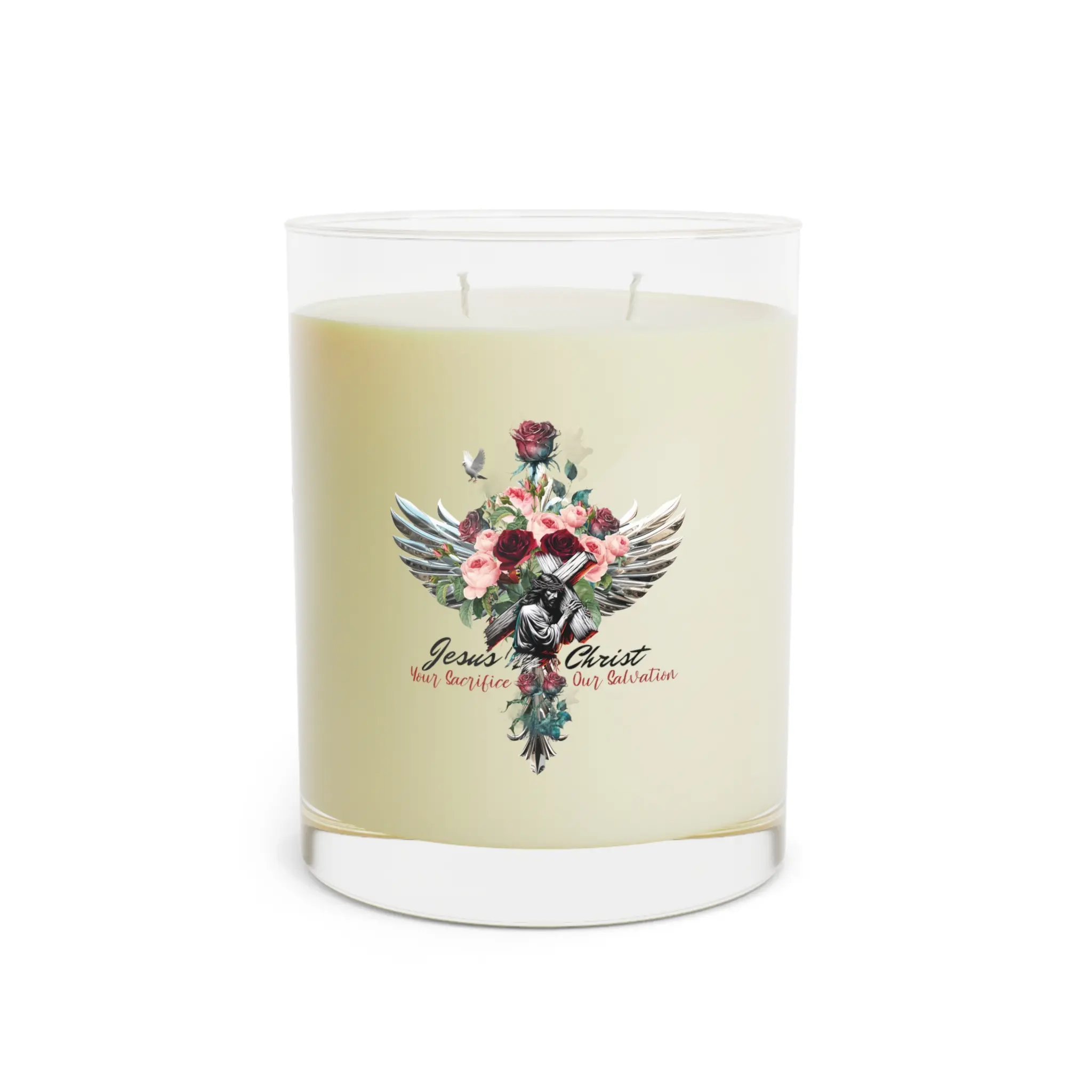 "Jesus Christ: Your Sacrifice, Our Salvation" Scented Candle - Full Glass, 11oz