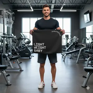 LIGHT WEIGHT BABY Microfiber Tea Towel | Gym Motivational Design