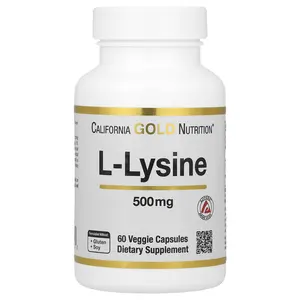 California Gold Nutrition L-Lysine, 500 mg, 60 Veggie Capsules