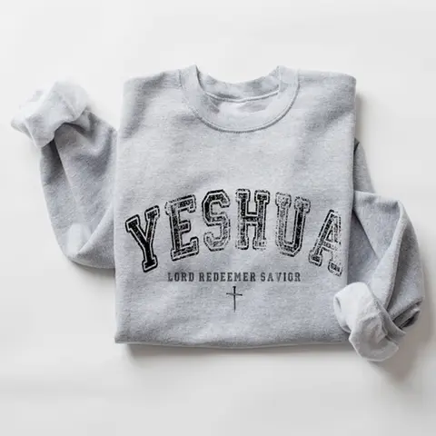 Yeshua Sweatshirt – Christian Aesthetic Crewneck, Jesus Apparel, Bible Verse Faith-Based Sweater
