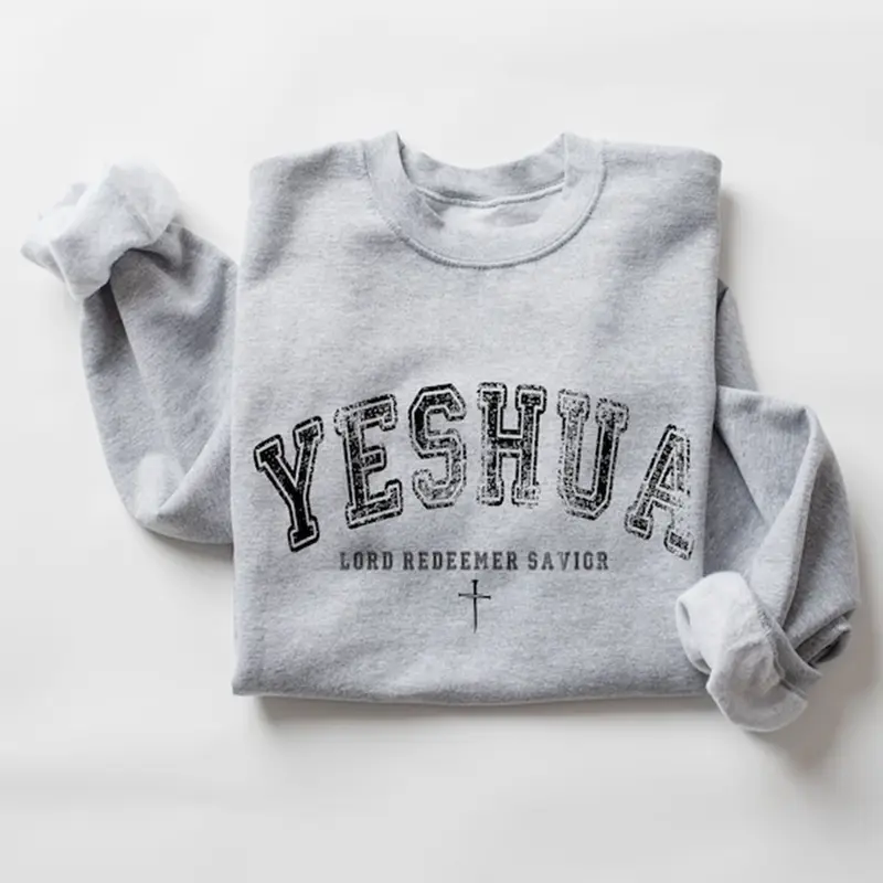 Yeshua Sweatshirt – Christian Aesthetic Crewneck, Jesus Apparel, Bible Verse Faith-Based Sweater