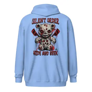 Hide and Seek Limited Edition Premium Luxury Series Graphic Zip Up Hoodie - Black Logo Series - By Silent Order Apparel Brand - Unisex