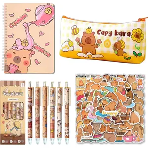 Capybara School Supplies, Capybara Stationery Set, Cute Capybara Gifts, Including Cartoon Journal, Pencil Case, Ballpoint Pen, Stickers for Girls  Teens