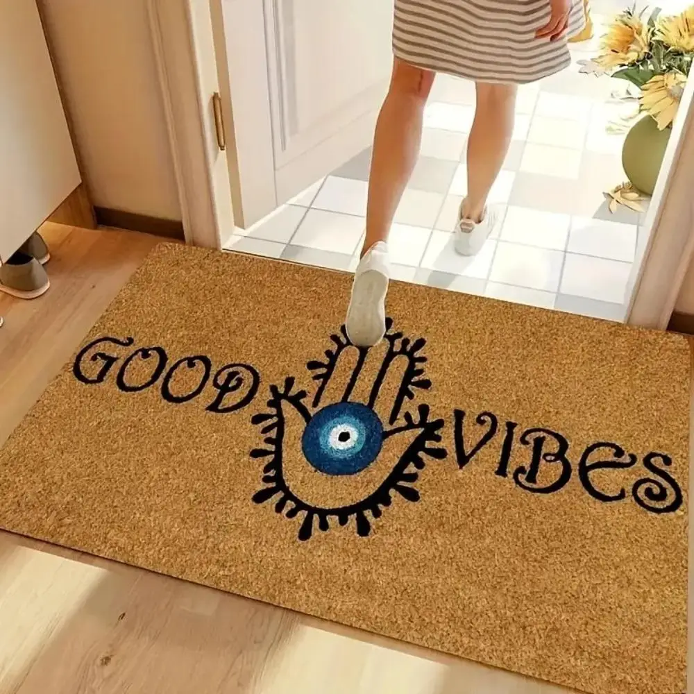 Evil Eye Pattern Welcome Doormat, Non-slip Floor Mat, Decorative Carpet for Home Living Room Bedroom Kitchen, Home Decor