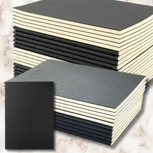 Bulk Black Pocket Notebooks Set | Minimalist 3.5" x 4.9" Passport Size Journals, 60 Pages Lined/Blank Stitched Small Memo Pads for Office, Travel & Daily Ideas, Set of 10/12/20