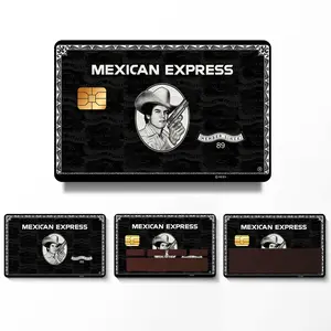 4 Piece Set Mexican Amex Credit Card Skin Stickers, No Residue, Waterproof Scratch-Resistant Non-Slip, Personalized Bank Card Protection
