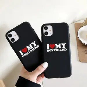 Cute Funny I Love My Girlfriend Phone Case for IPhone 11 12 13 14 15 16 17 Pro Max Plus Soft Silcon Couple Paired Covers