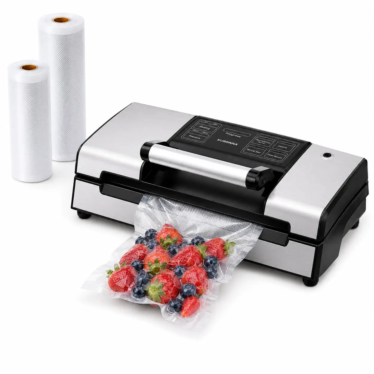 Kursinna Vacuum Sealer Machine, 95kPa Automatic Food Sealer with Dry & Moist Modes, Compact Food Saver for Meal Prep, Sous Vide and Leftovers, Bags Starter Kit Included，heat  sealing  machine