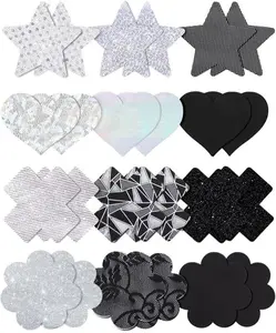 Glitters Pasties Nipple Covers Stickers for Women Rave Party Disposable Sticky Breast Petals