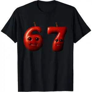 Funny 67 Silly AI Apple gen z Meme BrainRot Humor T-Shirt