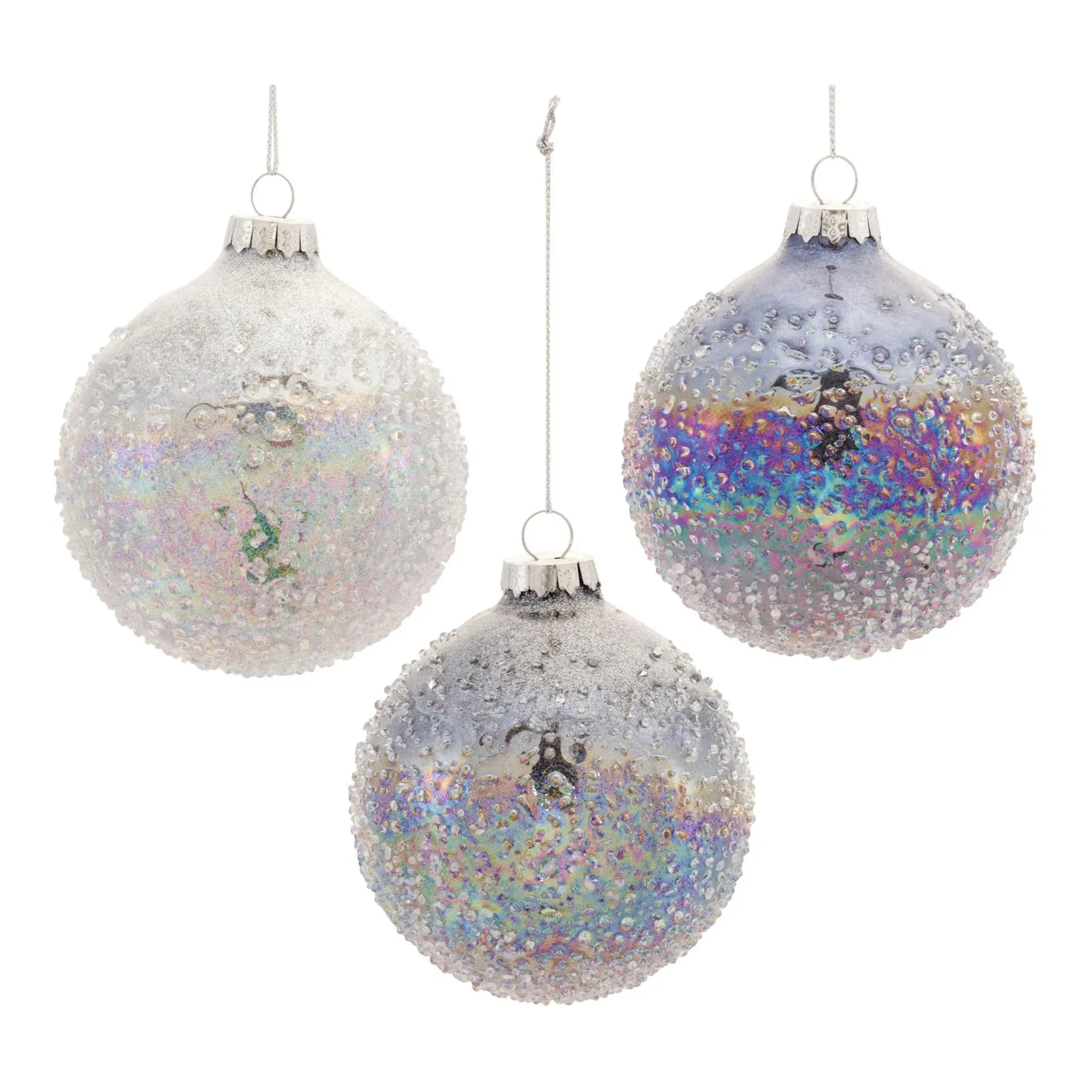 Melrose Glass Irredescent Ball Ornament (Set of12)