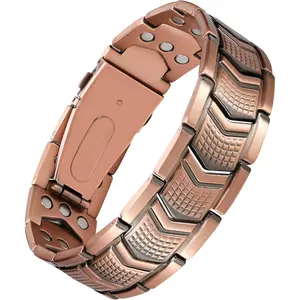 Feraco Copper Bracelet for Men, 3X Strength Magnetic Bracelets for Men gift