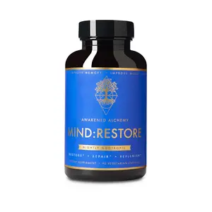 MIND RESTORE Health care Natural Fitness Dietary Supplement, Brain Refresh Formula, Night Wellness Capsules,Calm Mind & Sleep Support,Edible Healthy Nootropic Capsules with Magnesium,Mental Clarity Supplements,Neuro Peace,Long-Term Brain Health Supplement