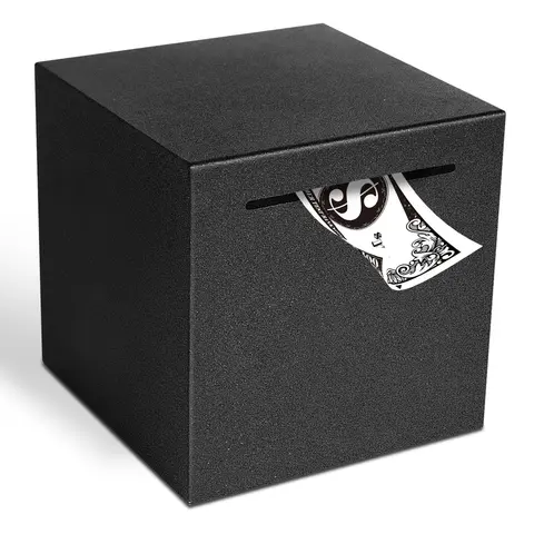 Small Safe Box, Saving Box, Savings Box, Cash Saving Box, Square Metal Piggy Bank, Hardware Safe Box for Home and Office