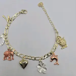 Seven Powers Fashion Bracelet Figaro Style Gold-Plated Stainless Steel 7 TO 9 INCHES Available in Three Beautiful Colors GOLD PLATED