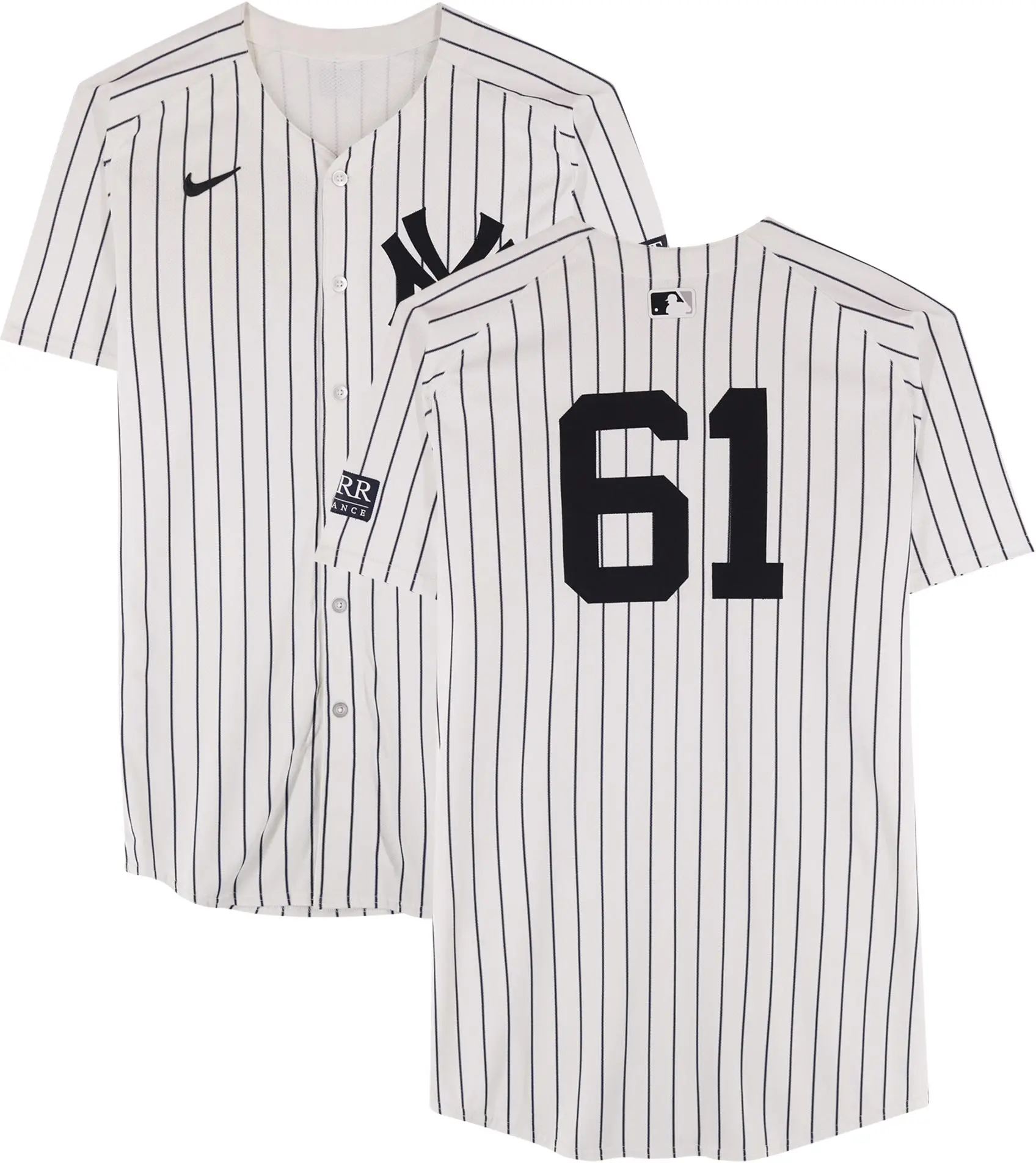 Jake Cousins New York Yankees Player-Worn #61 White Pinstripe Jersey vs. Kansas City Royals on October 5, 2024 - Fanatics Authentic Certified