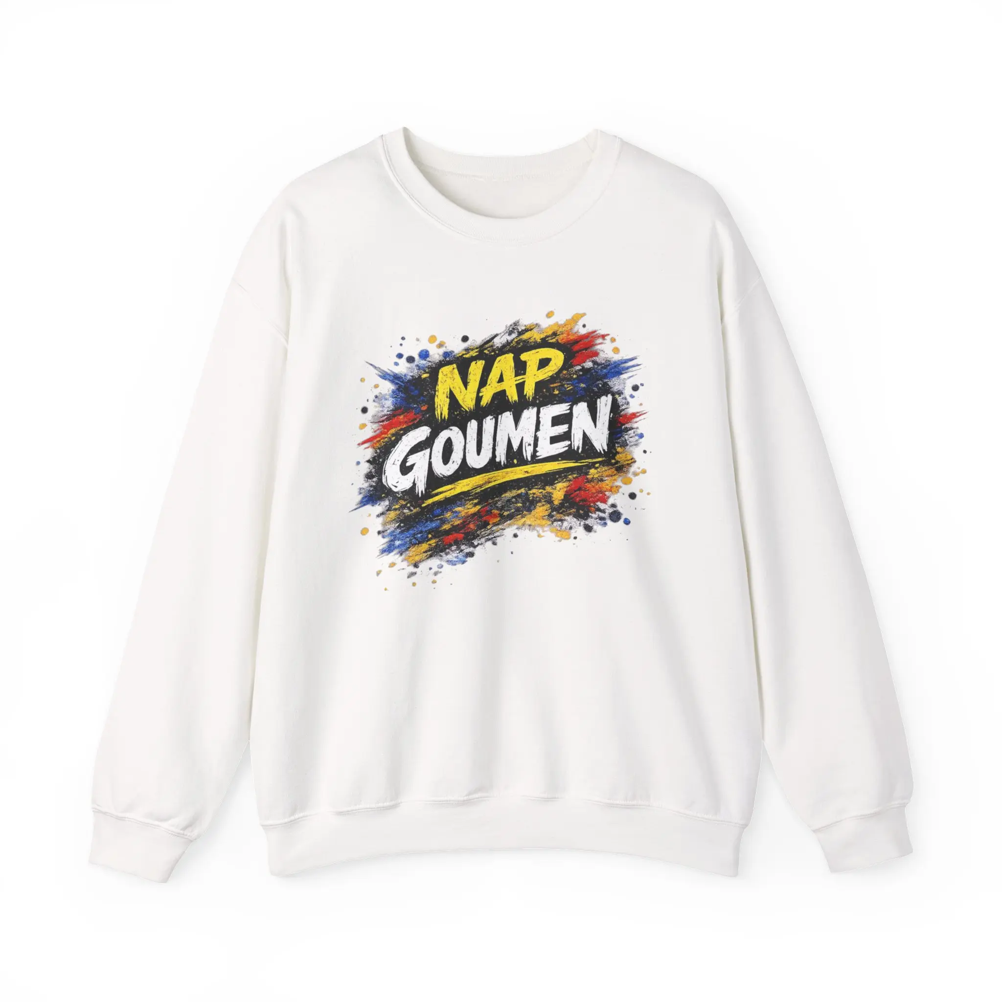 Nap Goumen Haitian Sweatshirt, Haitian Creole Crewneck, Haitian Pride Sweatshirt, Haiti Flag Graphic Pullover, Unisex Fleece Sweatshirt, Caribbean Gift, Cultural Apparel