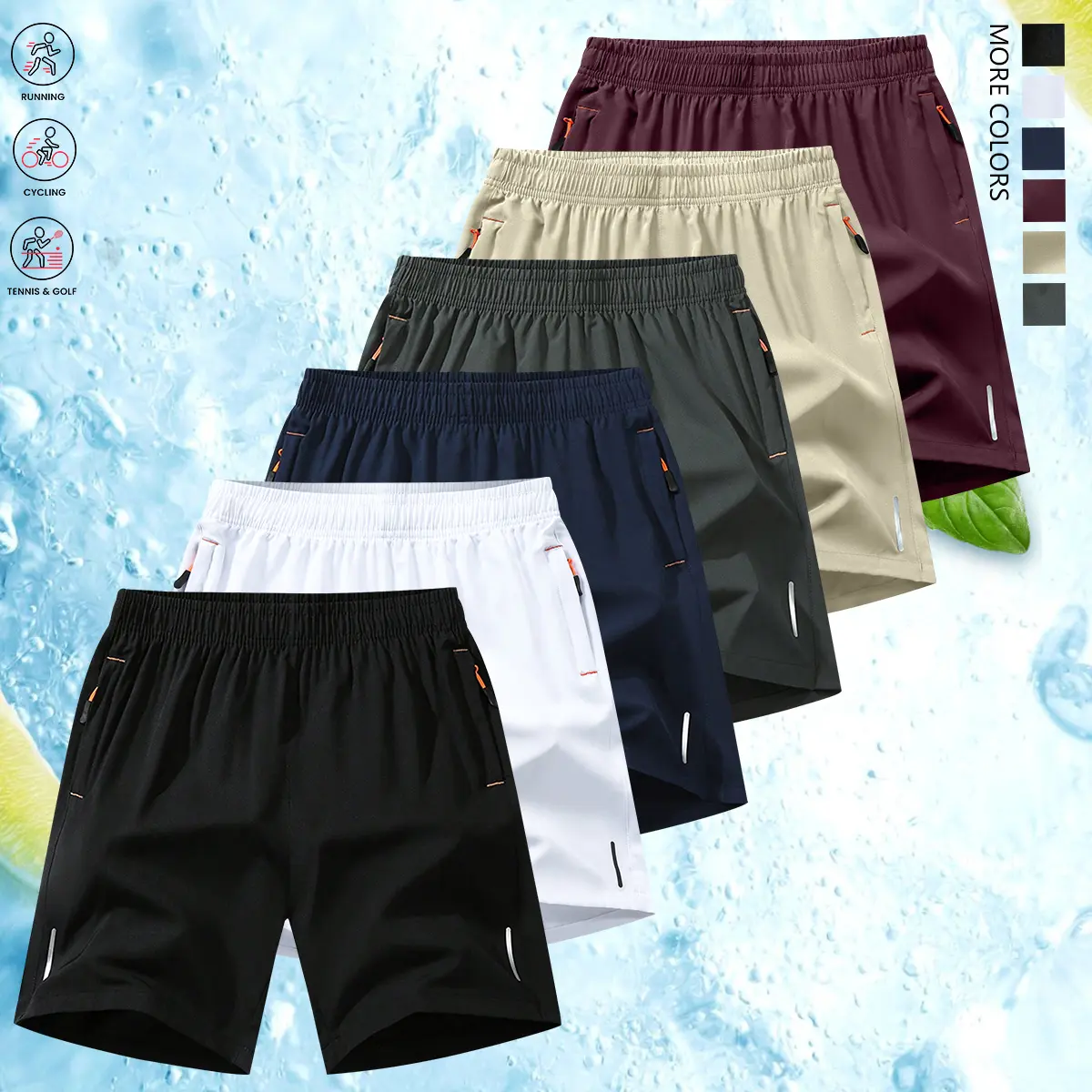 Men’s shorts with zippered pockets, summer ice-feel ice silk beach shorts, quick-dry sports casual shorts with an ice-feel finish, lightweight basketball shorts, men’s apparel, suitable for running and fitness. Men’s shorts with zippered pockets, summer ice-feel ice silk beach shorts, quick-dry sports casual shorts with an ice-feel finish, lightweight basketball shorts, men’s apparel, suitable for running and fitness.