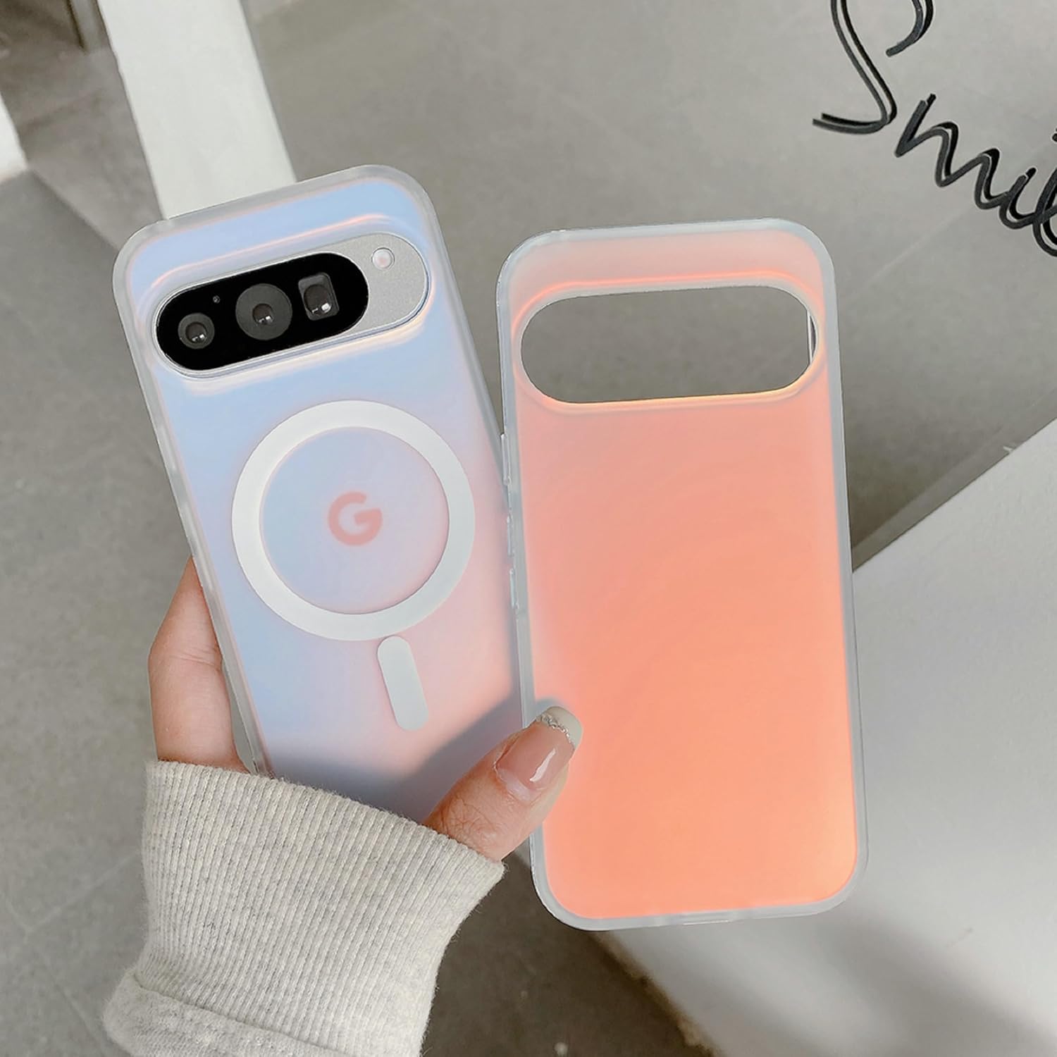 HISTORYOO Magnetic Case for Google Pixel 10/9/8 Magnetic Iridescent Armor Shield Shockproof Protective Full Series Compatible with MagSafe Holographic Iridescent Color Changing Effect Fashion Slim Cute Unique Matte Protective Hard TPU Phone Cover