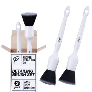 Proper Detailing Co. Interior Detailing Brush, 2 Pack Ultra Soft Detailing Brushes, Clean Interior or Exterior, Infotainment Screens, Emblems, Interior Car Brush