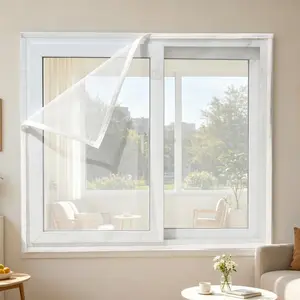 Easy-Install Magic Tape Mosquito Net for Window - Invisible Fiberglass Mesh Screen, Anti-Insect Air Tulle with Adhesive Hook and Loop, Custom Size Available