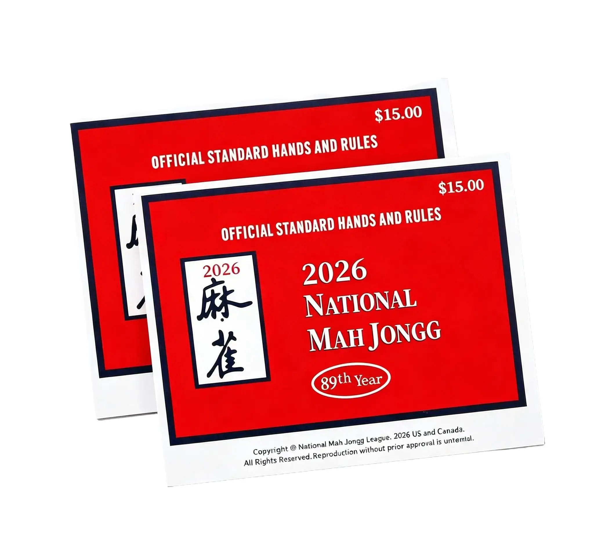 2026 NM-JL Large Size Mah-Jong Game Master Screens, Official Rules Thick Paper Spill-Proof Revised Version - 2 Pcs, Easy to Read Hands Guide