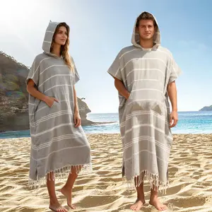 Surfing cape, diaper changing towel, beach surfing cape, swimming robe with pockets, large-sized towel fabric, swimming coverall, men's and women's towel cape, hooded sweater