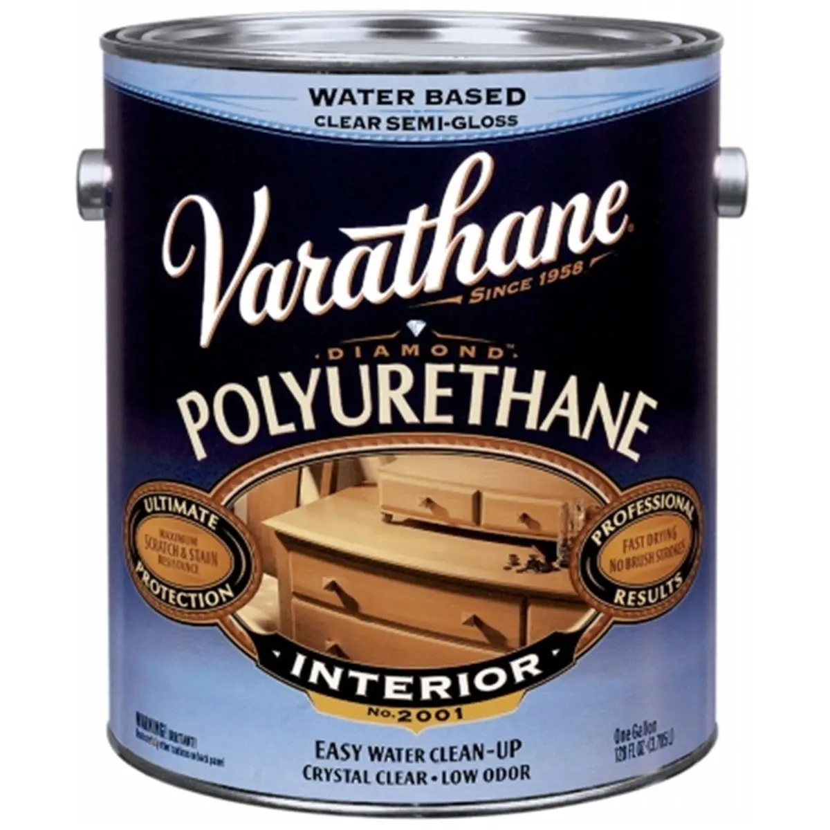 212 MAIN Rustoleum 1 Gal Satin Interior Water-Based Diamond Polyurethane Finish 20023, Automotive & Motorcycle Paint Care Protector, Tough Surface Guard