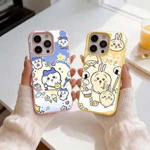 Kawaii Cartoon Chikawa Soft Phone Case Custom 2-in-1 Phone Case with Card Slot, Anti-Drop Shockproof Protection No Fingerprint HD Personalized Print Protective Cover for Smart Phone
