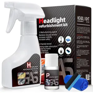 Automotive Headlamp Restoration Fluid, oxidized and yellowed automotive headlamps, blurring enhanced crystalline coating refurbisher