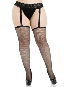 Plus Lumi Fishnet Garterbelt Stocking