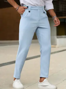 Men's Casual Solid Color Tapered Suit Pants