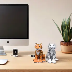 3D Printed Tiger Figurine, Indoor Outdoor Statue Decoration, Home Decor, Cute Pocket Pet Ornament, Perfect Gift for Animal Lovers & Collectors