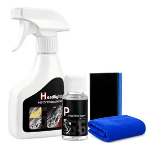 Headlight Restoration Kit, Automotive Car Headlight Cleaner and Yellowed Head Light Restoring Kit, Headlight Renovation Repair Liquid, Restores Clarity, Removes Yellowing, Oxidation & Haze, Long-Lasting UV Protection