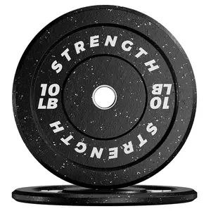 Hapsor Olympic Bumper Plates 10/15/25/35/45LB Durable High-Bounce Rubber with Colored Fleck Design for Weightlifting and Strength Training Home Gym Equipment