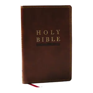NKJV Super Giant Print New Testament, Brown Leathersoft, Red Letter, Comfort Print (Thumb Indexed) by Thomas Nelson [Leatherbound Book]