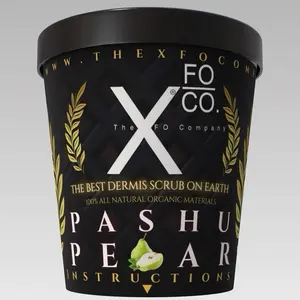 PASHU PEAR - THE XFO CO. Hydro Nano Luxury Dermis Scrub 100% Organic Deep Cleansing & Hydration with Raw Cane Sugar Base, Wheat Protein & Nano-Hydration Technology