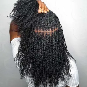 VITORISH Afro Kinky Bulk Human Hair for Braiding Curly Wave 1B 14/12/10Inch 3pcs Soft Tangle-Free Natural Volume Texture Micro Locs Extensions