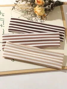Women's Striped Elastic Hairbands Set, Sporty Yoga Headband, Workout Headband & Fashionable Casual Accessories, Perfect for Gym Fitness Activities
