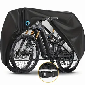 Bike Cover For 2 Or 3 Bikes Outdoor Waterproof Bicycle Covers Rain Sun Dust Wind Proof With Lock Hole For Mountain Road Electric Bike Heavy Duty Bikes Black