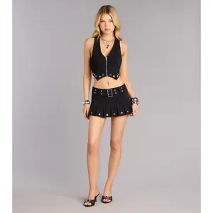 Off Duty Attitude Belted Mini Skort Off Duty Attitude Belted Mini Skort