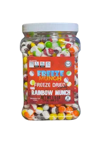 1.5 LB Jar - Freeze Dried Rainbow Munch Original "S" Candy Crunchy Snack 24 oz Sweet Bonbon Sweet Bonbon 1.5 LB Jar - Freeze Dried Rainbow Munch Original "S" Candy Crunchy Snack 24 oz Sweet Bonbon Sweet Bonbon