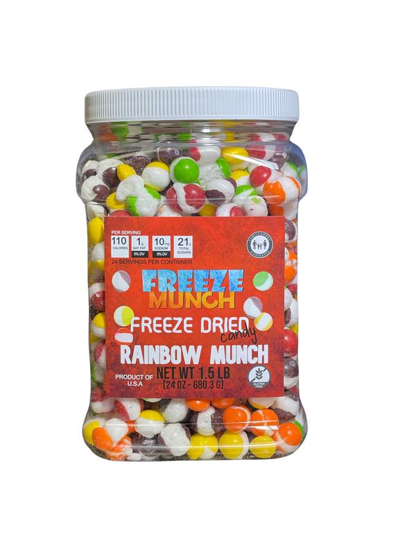 1.5 LB Jar - Freeze Dried Rainbow Munch Original "S" Candy Crunchy Snack 24 oz Sweet Bonbon Sweet Bonbon